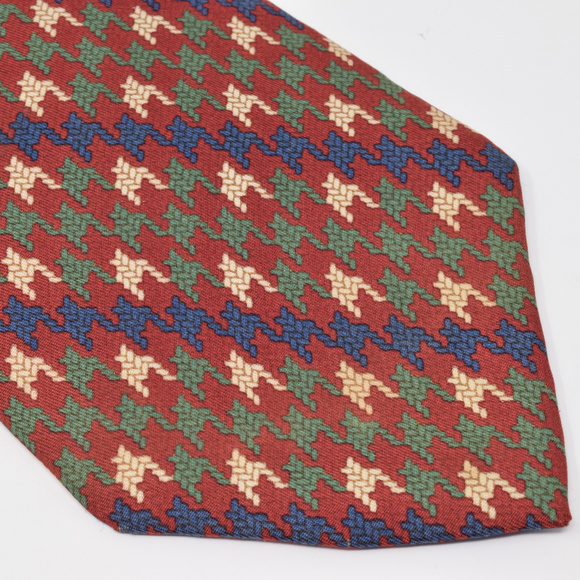 Tommy Hilfiger Other - Tommy Hilfiger Silk Neck Tie Houndstooth Crest EUC Work Collegiate